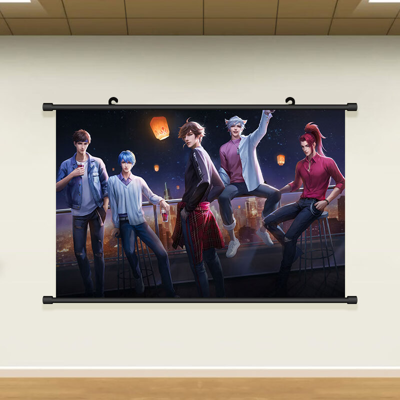 无限王者团挂画定制男团李白韩信诸葛亮赵云守约壁纸海报贴纸装饰