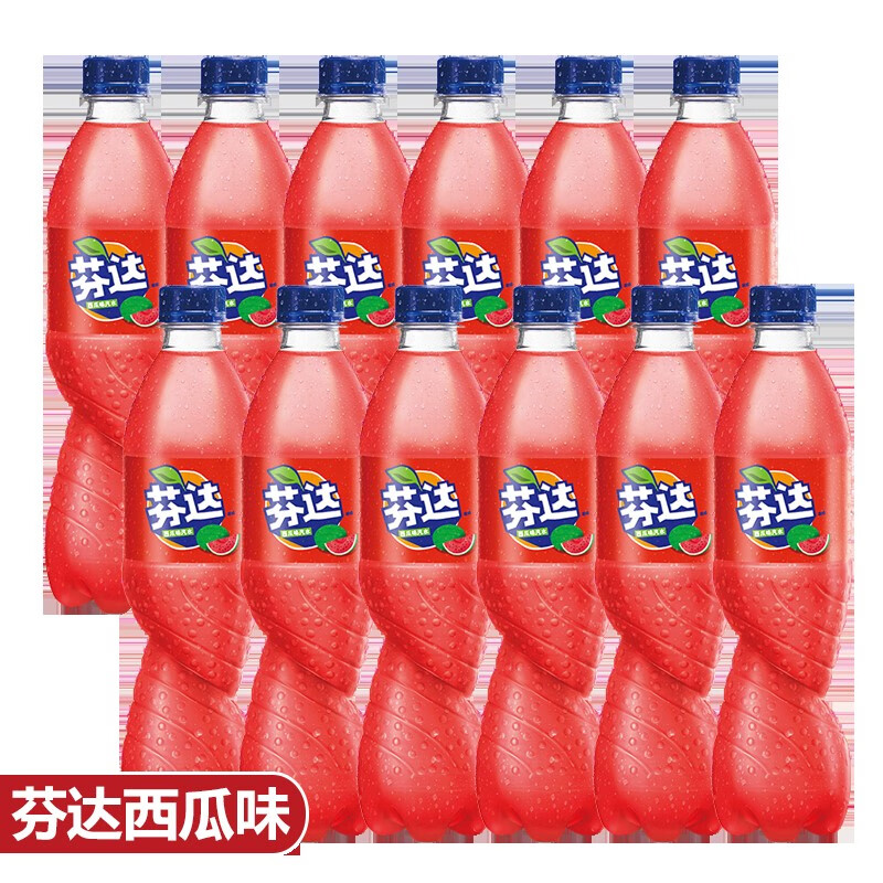 光明西瓜味红芬达500l瓶碳酸饮料果味汽水整箱 芬达 西瓜味500l*6瓶