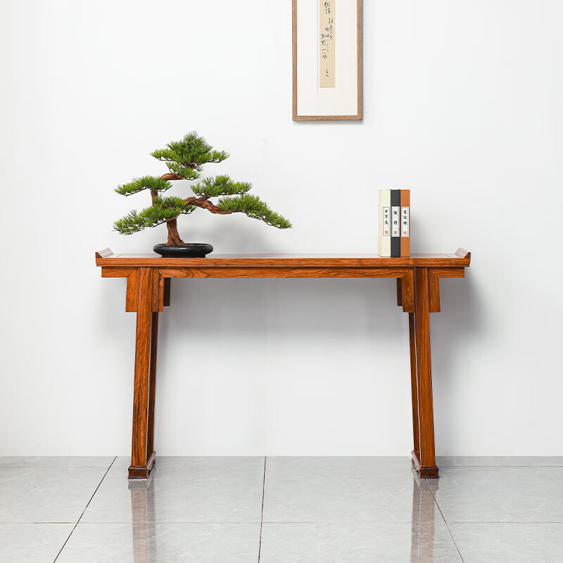 刺猬紫檀)翘头案中式古典条案神台供桌实木玄关翘头案 明式翘头案  长
