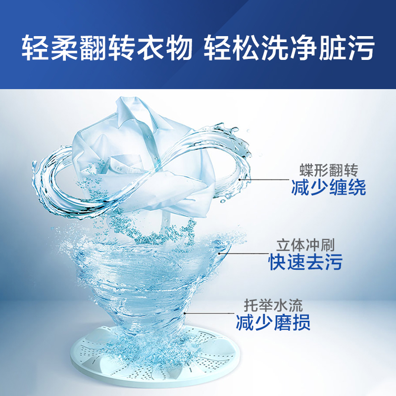 海尔（Haier) 波轮洗衣机全自动 以旧换新  8公斤蝶形水流 魔术过滤器 健康桶自洁 租房神器EB80M20Mate1