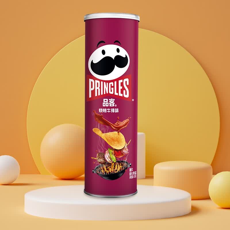 品客(pringles)品客薯片原味薯片110g罐装膨化零食薯片洋葱奶酪芥末味
