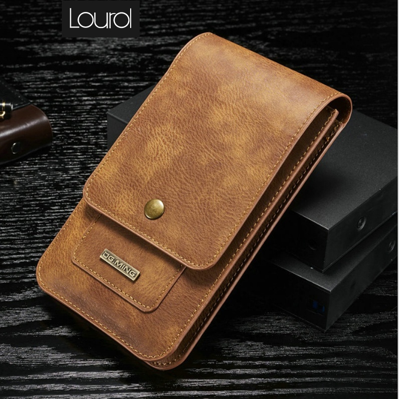 lourol男士手机腰包穿皮带皮套6.8英寸7.2英寸8.5英寸户外挂腰包插卡 棕色8.5英寸以内通用高性价比高么？