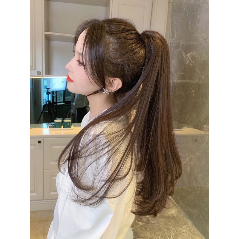 假发女士马尾高马尾假发女长发微卷网红抓夹假马尾辫子仿真发自然扎