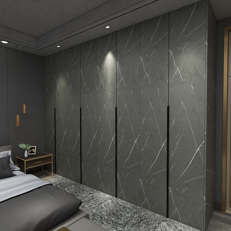 全屋定制整体衣柜定做卧室北欧轻奢极简步入式平开门衣柜订做设计