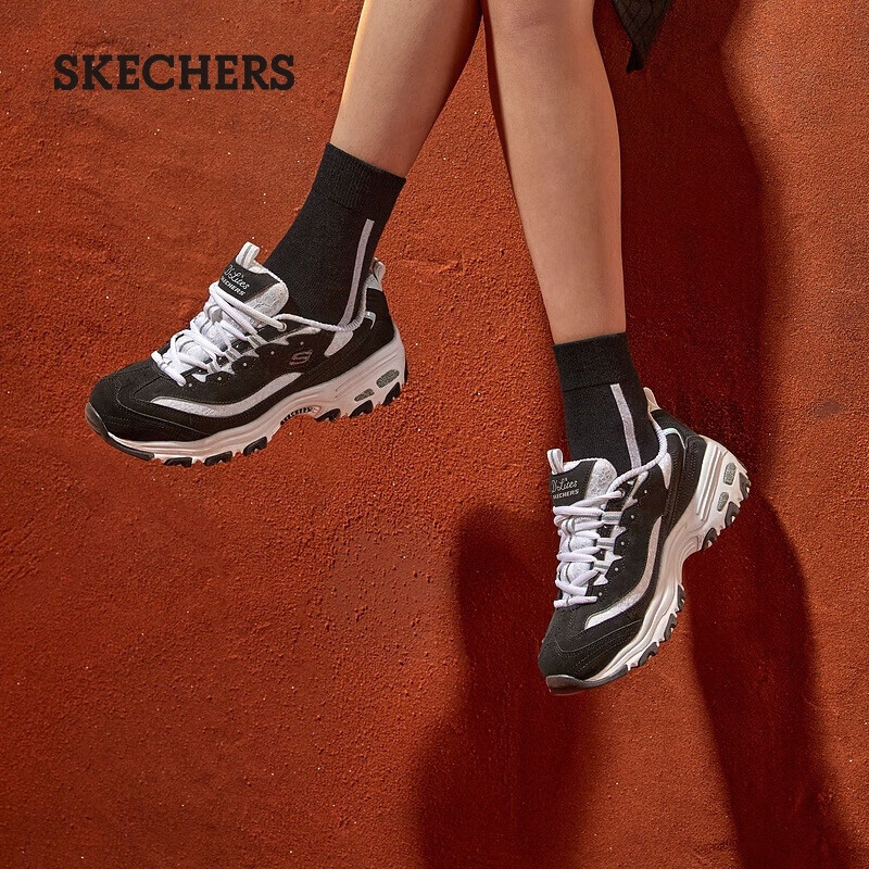 斯凯奇（Skechers）女鞋复古老爹鞋小白鞋子蕾丝厚底运动鞋秋季11959黑/白38属于什么档次？