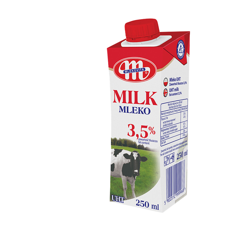 波兰进口 妙可Mlekovita 全脂纯牛奶 全脂（250ml*12盒/箱）