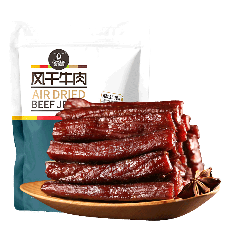 科尔沁 手撕风干牛肉干500g混合口味量贩装 休闲零食 肉干肉脯 