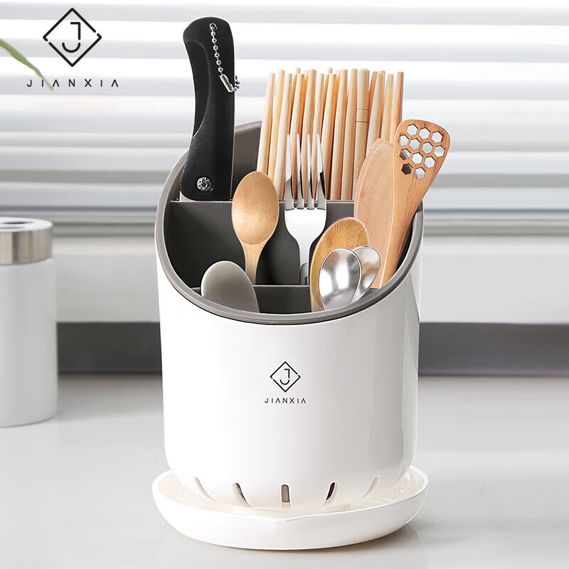 建厦 筷子筒 筷子置物架收纳盒筷笼厨房筷桶沥水筷篓刀叉架 白色J-275高性价比高么？