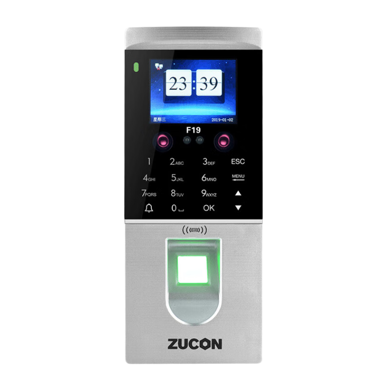 ZUCON人臉指紋刷卡密碼門禁一體機F19玻璃門門禁鎖電插磁吸鎖門禁套裝 10號單磁力鎖帶L型支架
