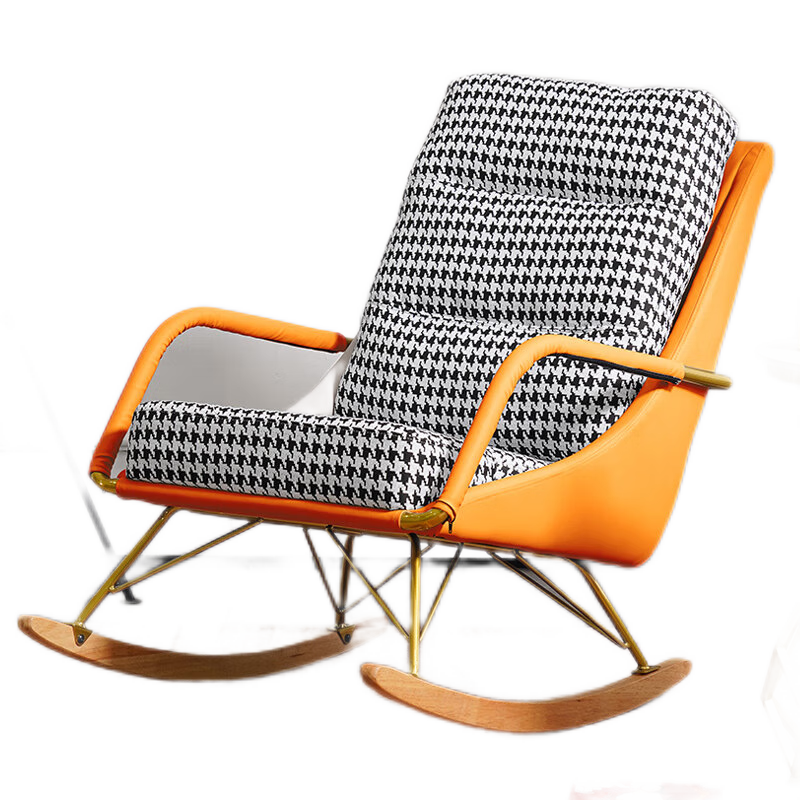 牧席 北欧轻奢单人摇摇椅小户型现代简约客厅阳台家用网红休闲懒人沙发摇椅 摇椅*2+茶几【颜色序号备注】