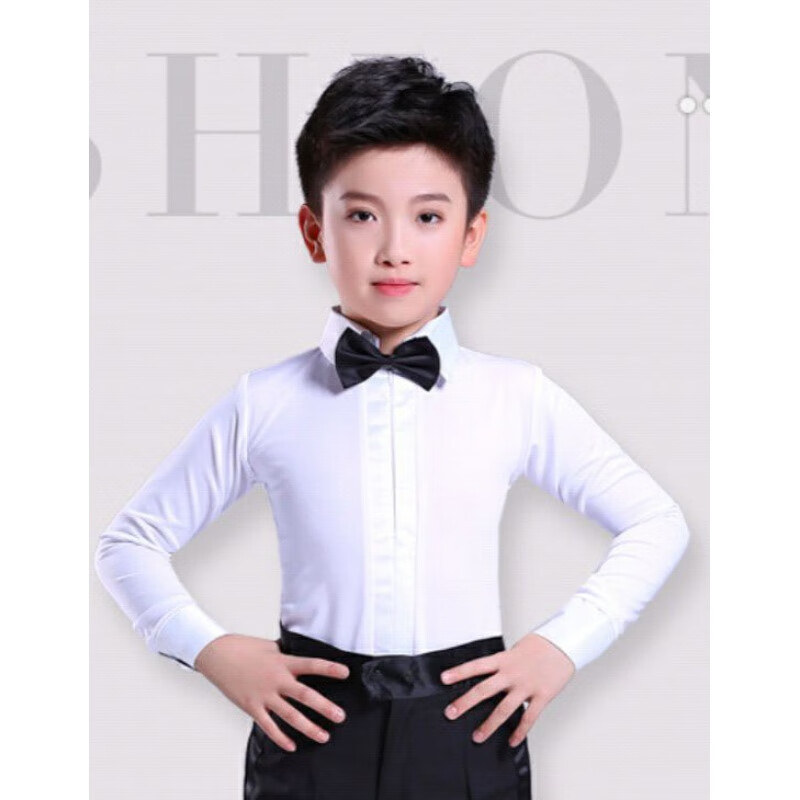 璦酷酷（AiKuKu）少儿男童拉丁舞蹈演出服儿童标准考级服比赛服男孩拉丁表演服 白 色 白上衣加领带 150高性价比高么？