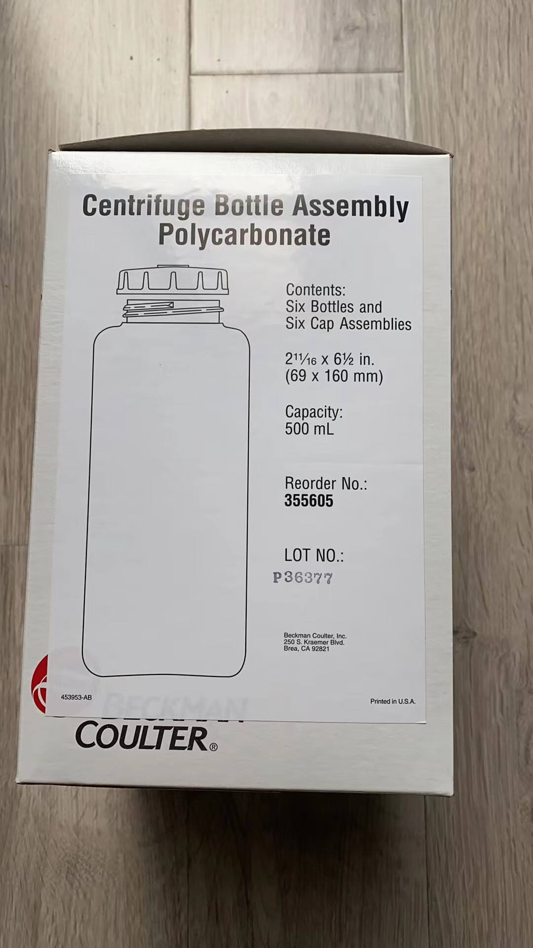 355605/355607/361691贝克曼离心管高速离心500ml带盖子离心瓶 355605