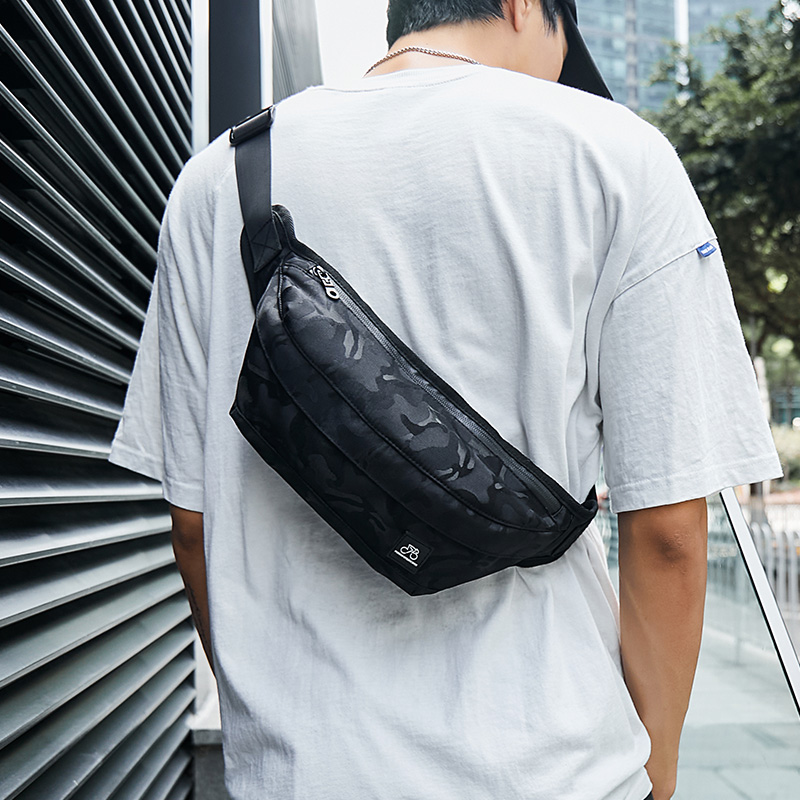 轻骑者 腰包男士潮牌斜挎包运动休闲单肩包时尚跑步骑行跨包小背包多功能胸包 5188迷彩