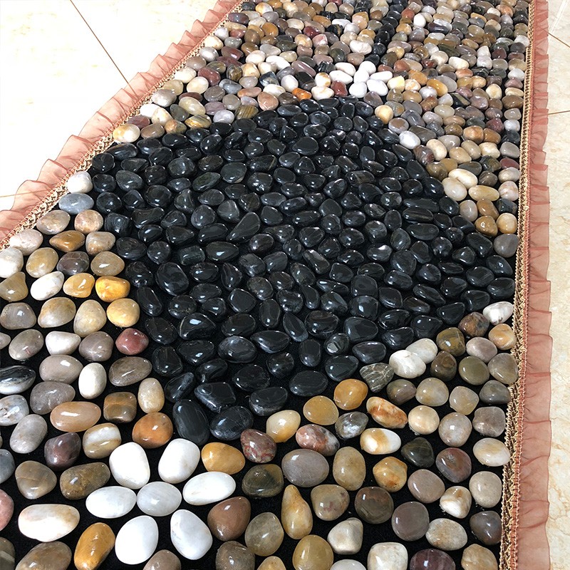 天然鹅卵石地垫足底按摩脚垫雨花石腿部穴位训练走毯指压板器材 平安结 50*200cm