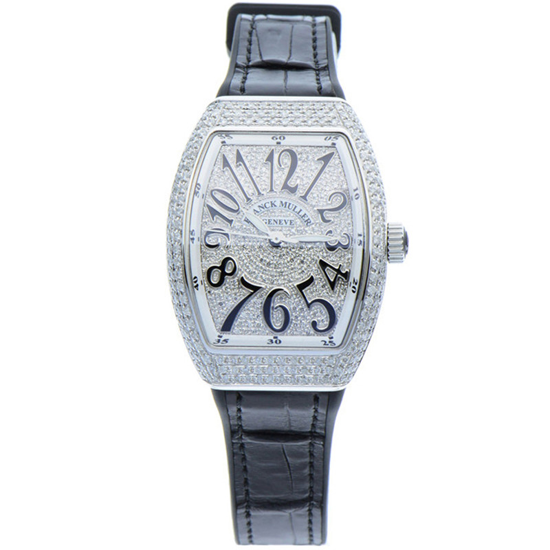 99新未使用法兰克穆勒-v32不锈钢-精钢后镶钻满天星 自动机械女士手表