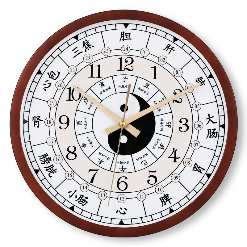 康巴丝子午流注钟表太极美容院中医养生时钟十二时辰客厅家用挂钟