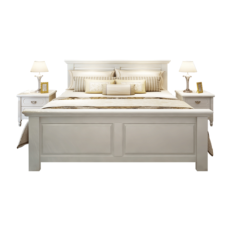 梦美斯宣 床 实木床 简约卧室美式床现代双人床实木家具主卧婚床简美欧式床卧室床 1096 1.8m美式床