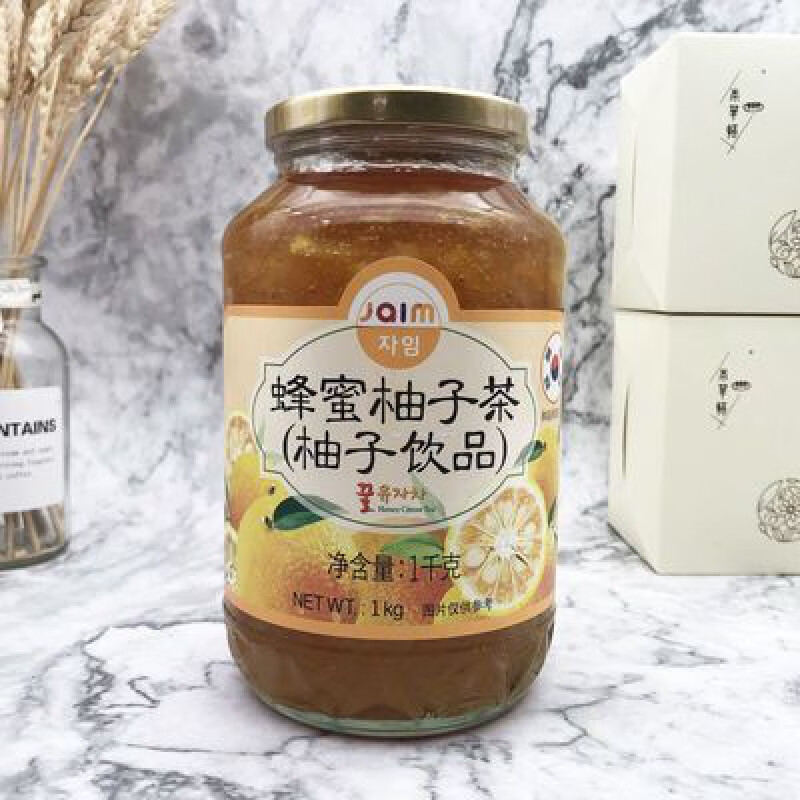 食芳溢韩国进口花泉JAIM蜂蜜柚子茶1kg 1000g