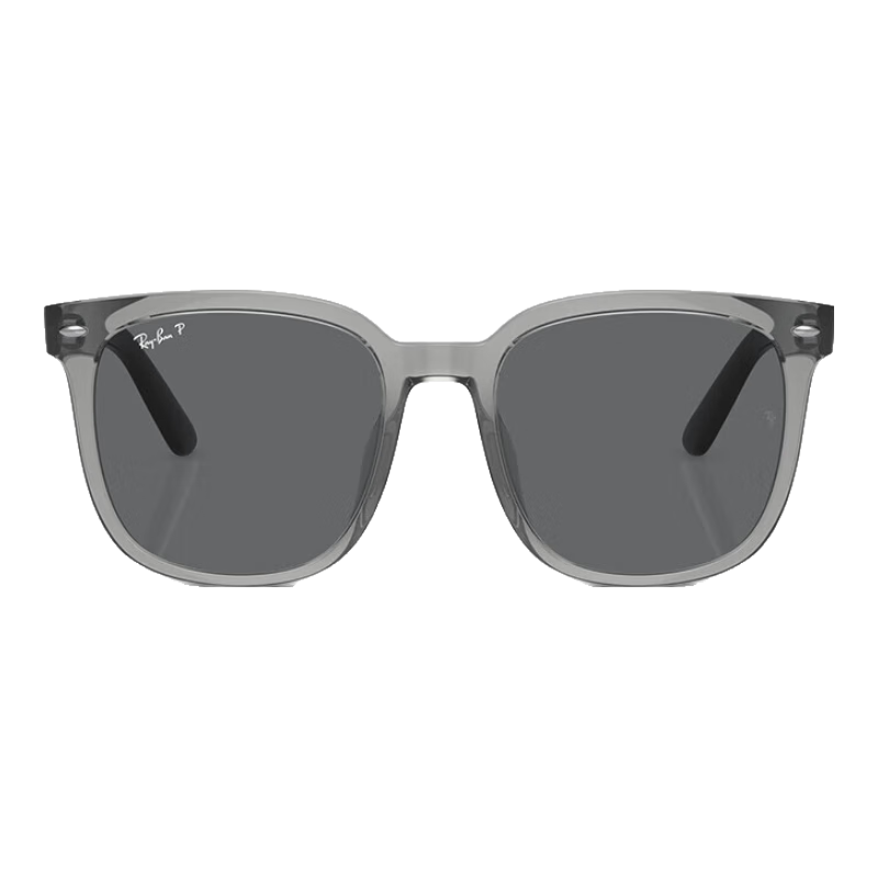 雷朋（RayBan）時尚方框太陽鏡黑超墨鏡防曬眼鏡0RB4401D禮物 659981透明灰鏡框深灰色偏光鏡片 尺寸55
