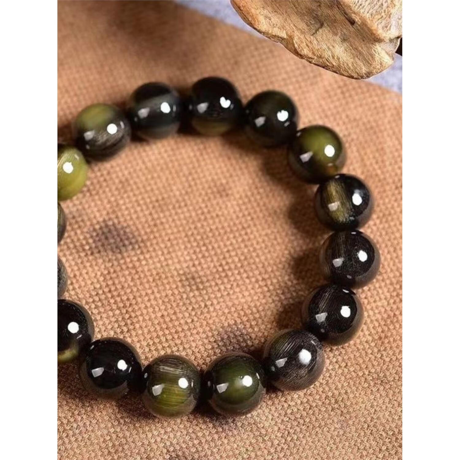 黛诗琳  dsl保真 天然黑曜石 黑驴蹄子手链佛珠手串精品收藏男女通用