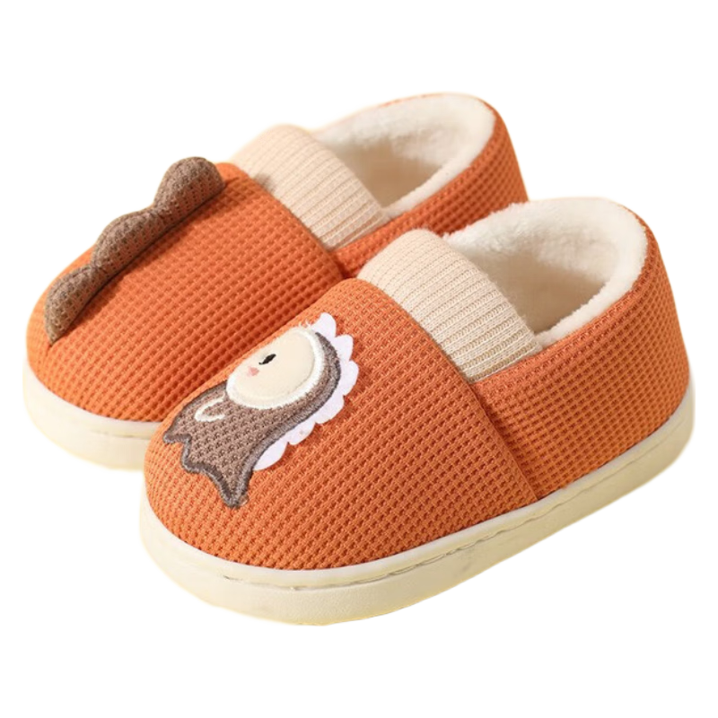 百亿补贴:洁丽雅棉拖鞋冬季 儿童亲子款拖鞋女保暖防滑室内拖鞋男女童 儿童包跟款桔色 34-3526.8元