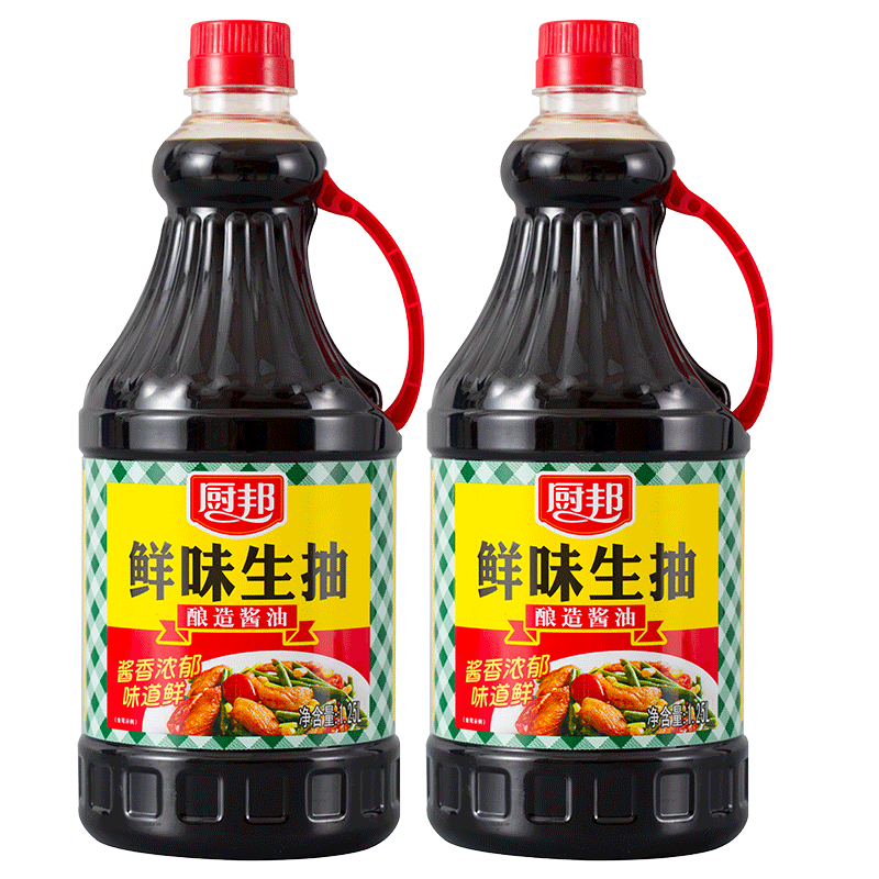 厨邦酱油 鲜味生抽1.25L两瓶装 酿造酱油 炒菜凉拌点蘸清蒸