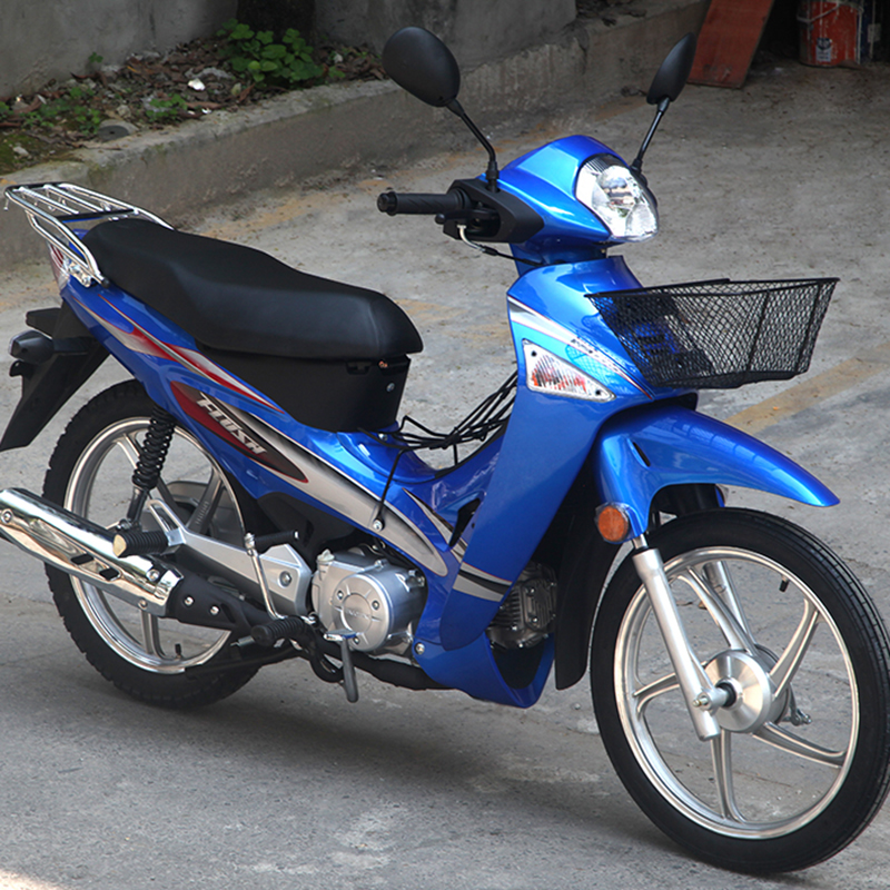 弯梁摩托国四全国可上牌125燃油助力鹏城小火箭两轮代步机车 浅蓝色