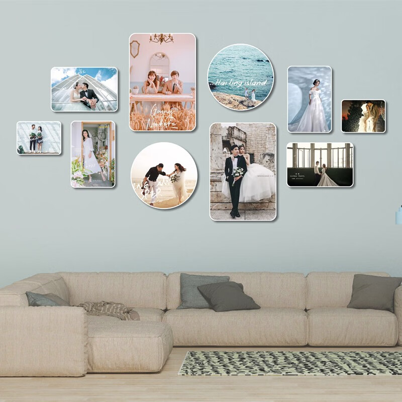照片墙组合婚纱照相框定制全家福冲印放大成框卧室客厅装饰 十全十美