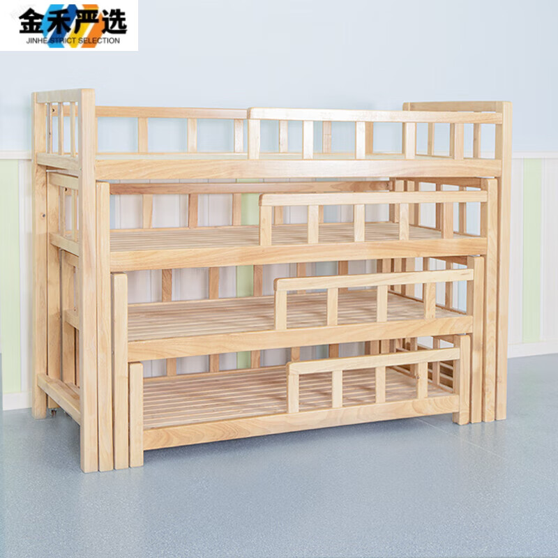 拖拉床  四层推拉床午睡床抽拉床实木抽屉式拖拉床松木三层床 一拖六