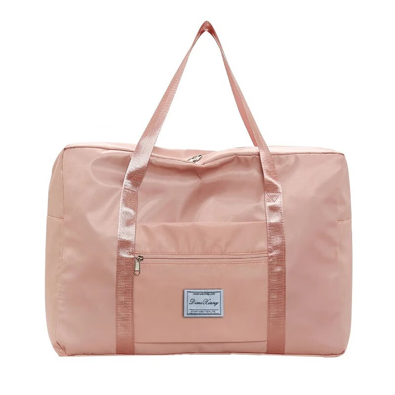 轻便旅行包女超大容量短途手提拉杆搬家行李袋待产游泳健身收纳包 樱花粉-防水面料【干湿分离/结实 中号