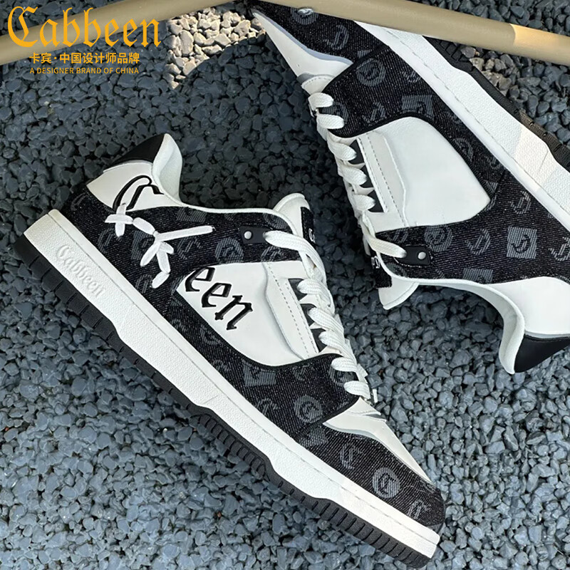 卡宾男鞋冬季新款潮牌鞋子男百搭时尚男士板鞋轻便软底运动鞋男休闲鞋 黑色【情侣款】 39