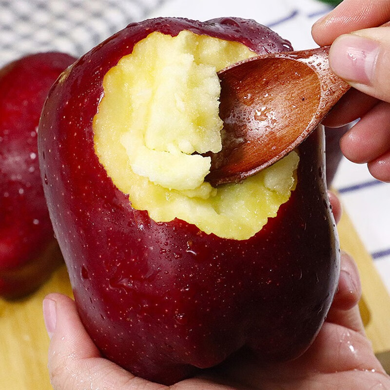 于小乖甘肃天水花牛粉面苹果婴儿刮泥老人孕妇粉糯红蛇苹果(需放粉) 带箱5斤大果（净重4.5斤）