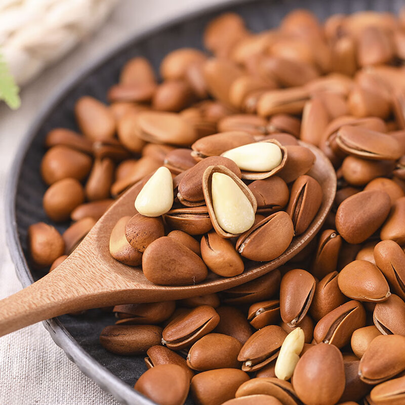 尝否 东北开口松子袋装手剥原味红松子干果大颗粒坚果散装 原味大颗粒