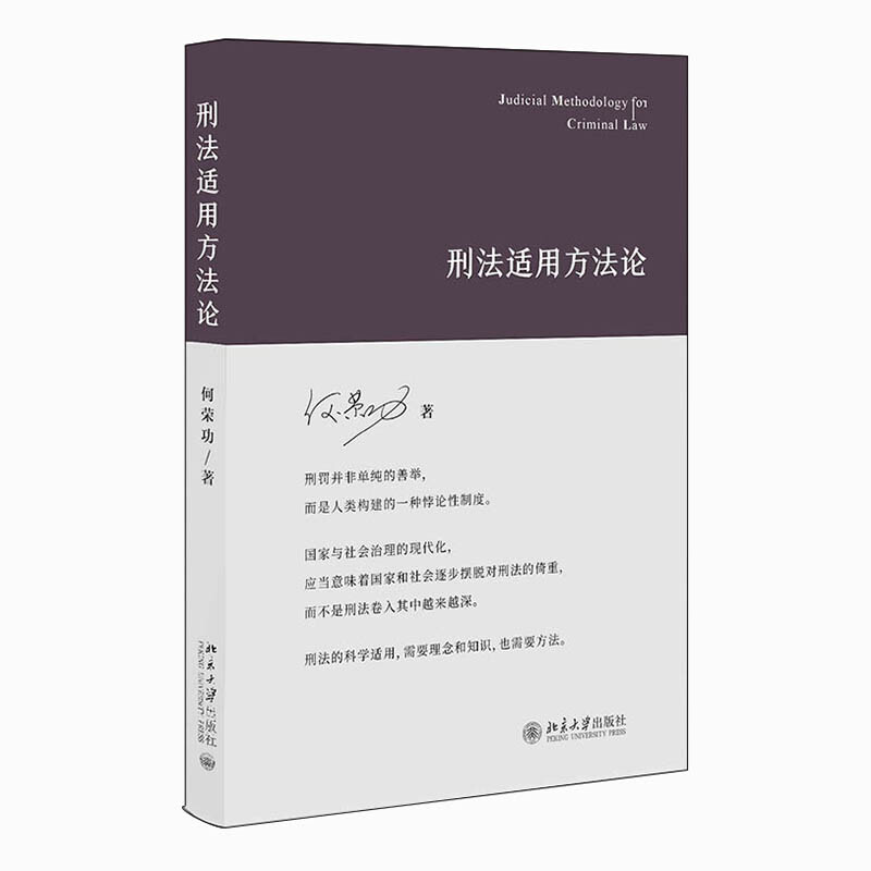 正版包邮 刑法适用方法论 何荣功著 北京大学出版社
