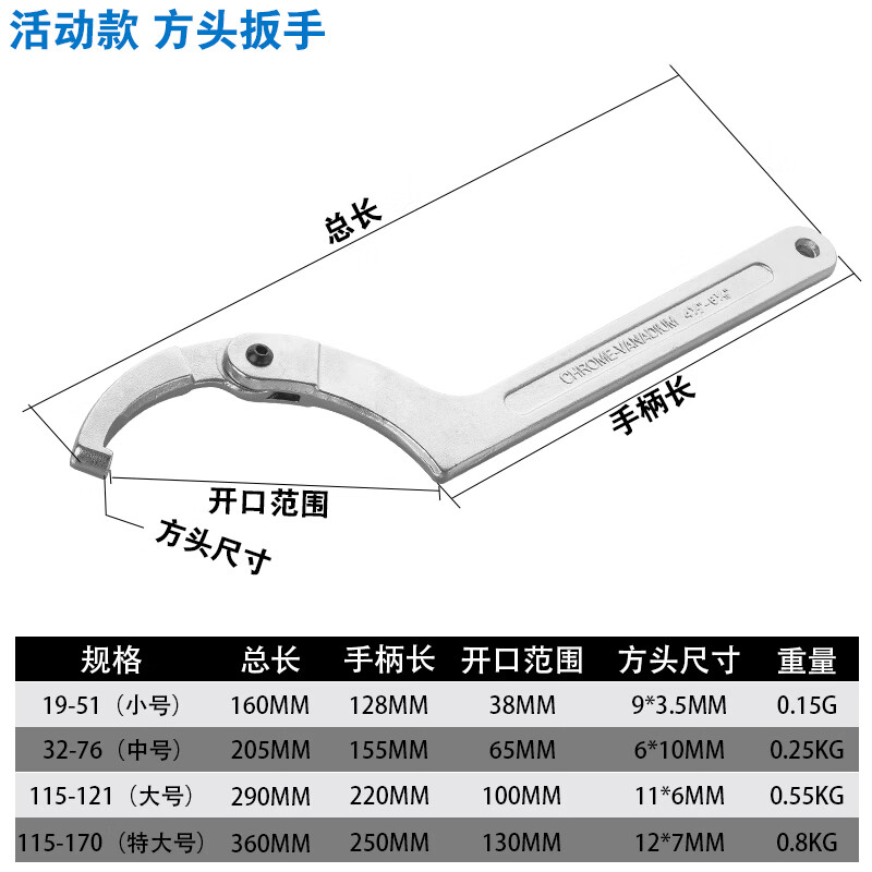 适用于 活动月牙扳手勾头半圆勾型水表盖专用油缸钩型圆螺母万用钩形