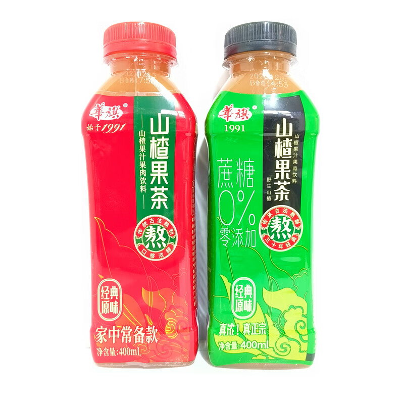 华旗山楂果茶饮料 400ml*6瓶装 含糖果肉果汁汁含量大于等于50% 华旗