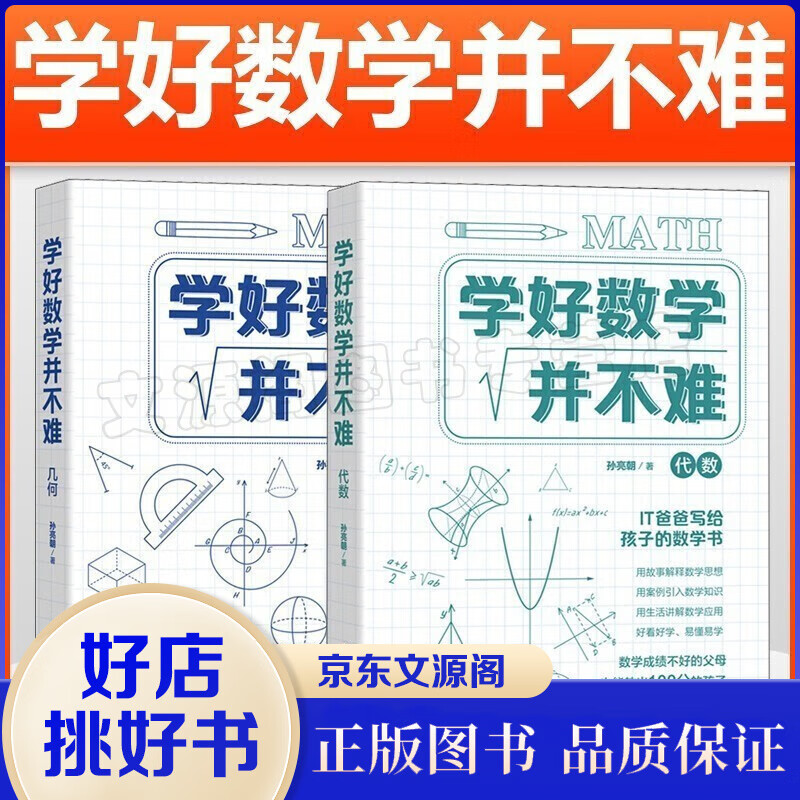 学好数学并不难 几何+代数 全2册数学三书原来数学可以这样学趣味故事数学公式数学的园地初中生课外