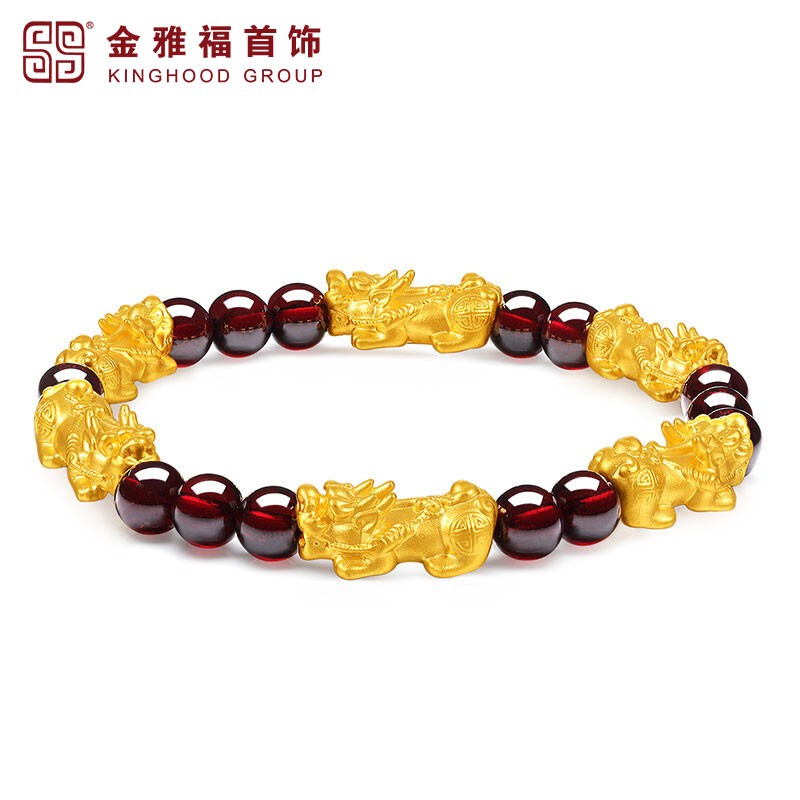 转运珠3d硬金999足金貔貅手链本命年路路通皮丘手串送女友送老婆生日