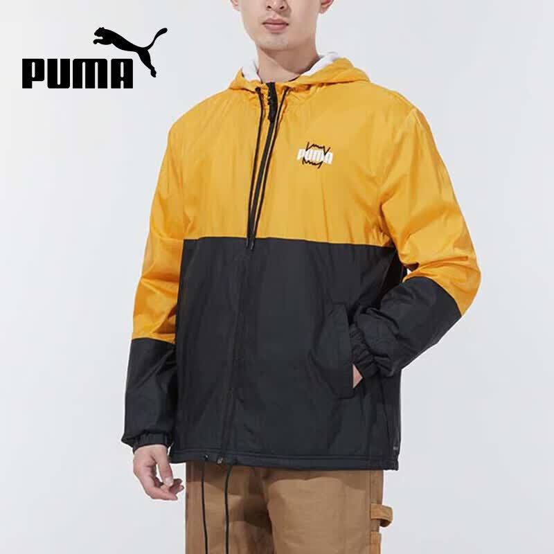 彪马（PUMA）男装骑行舒适透气休闲连帽梭织运动夹克 532208-02 M码