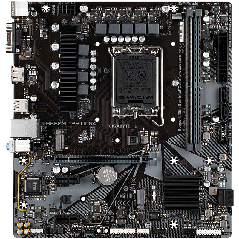 技嘉（GIGABYTE）B660M D2H DDR4主板支持酷睿12400F Intel B660 LGA 1700100031473614