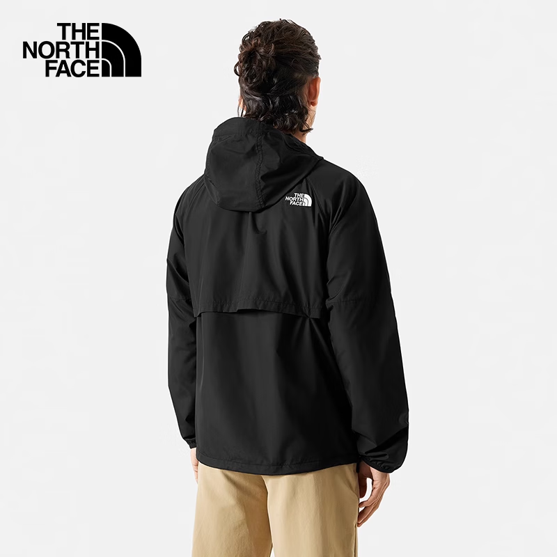 北面（The North Face）防风夹克男UPF40+防晒服防紫外线薄风衣舒适耐穿24春季上新|81PO JK3/黑色 L/175