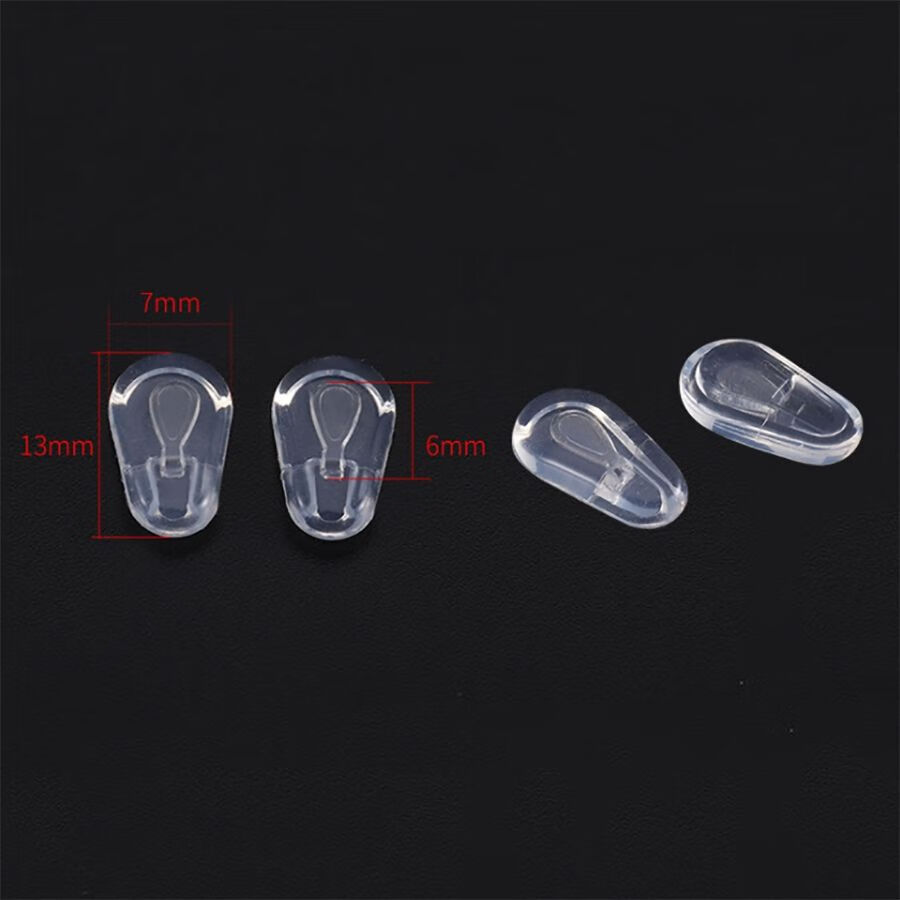 夏豹眼镜鼻托配件卡入式硅胶鼻托套入式鼻托金属支架鼻托套 透明2对装