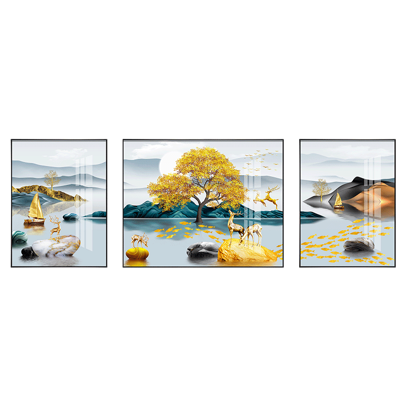 臻琥晶瓷画，现代简约抽象大气挂画，价格历史走势和销量趋势分析|装饰字画购物助手