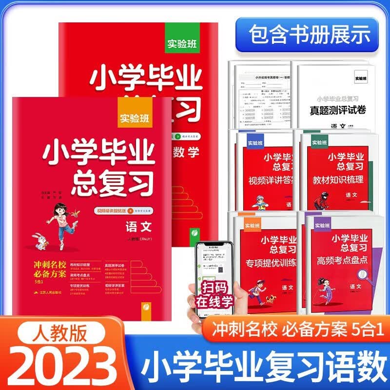 【自选】2023新版 实验班小学毕业总复习语文数学英语小升初冲刺名校辅导资料视频精讲 毕业总复习/语文+数学