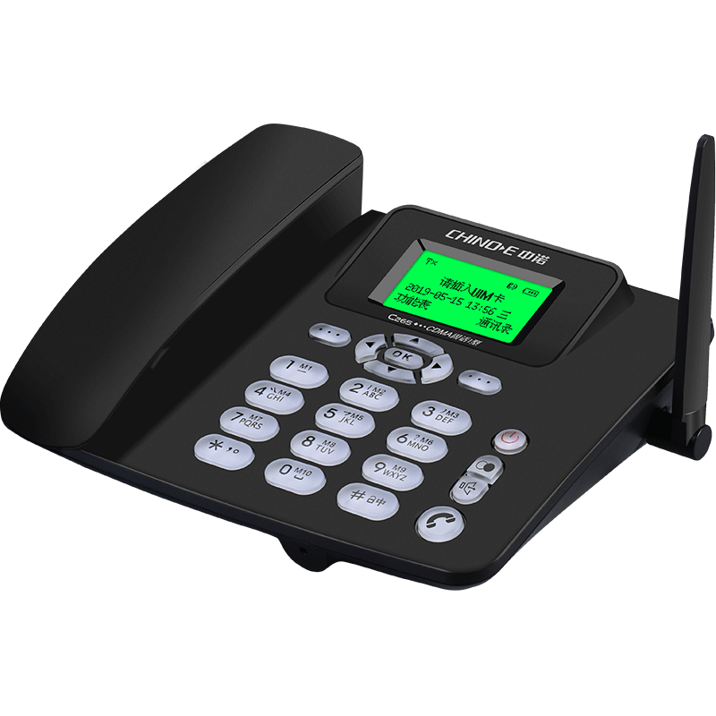中诺（CHINO-E） C265插卡电话机 家用办公无线固话GSM移动/电信插SIM卡录音座机 C265电信录音版 黑色