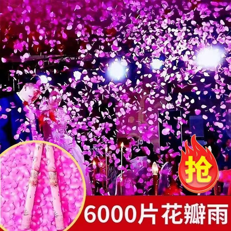 雨】婚礼花花瓣雨婚庆用品结婚礼炮筒求婚结 6000片(红玫瑰 粉玫瑰) 4