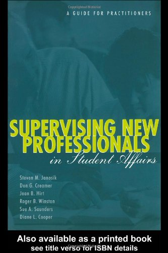 【预订】supervising new professionals in student