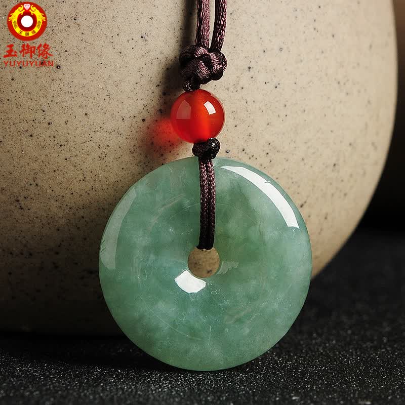 玉御缘   油青翡翠玉石平安扣吊坠翠玉玉石男女款宝宝玉佩挂件