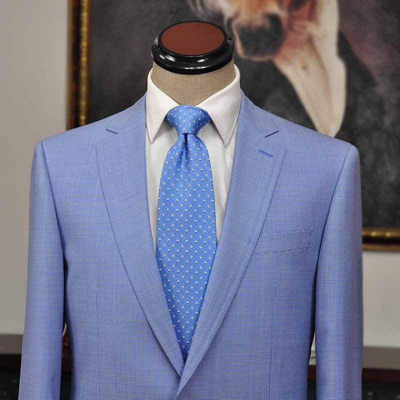 进口意大利(维达莱)vbc120织面料 全羊毛面料蓝色春夏款休闲西装