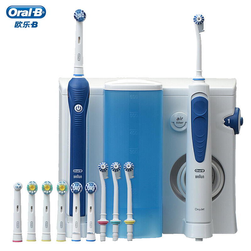 欧乐B电动冲牙器 成人口腔护理洗牙器水牙线洗牙机含电动牙刷（刷头11支）OC20